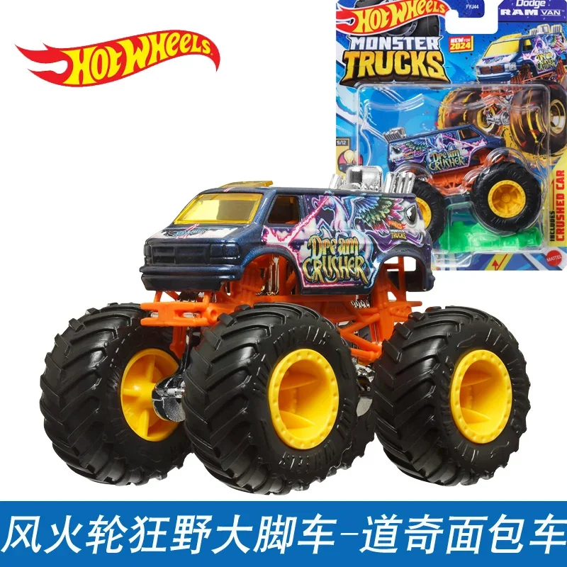 Official Hot Wheels Monster Trucks Car Boys Toys 1/64 Diecast Rhinomite Gunster Snake Bite Humvee Bone Shaker Model Birhday Gift