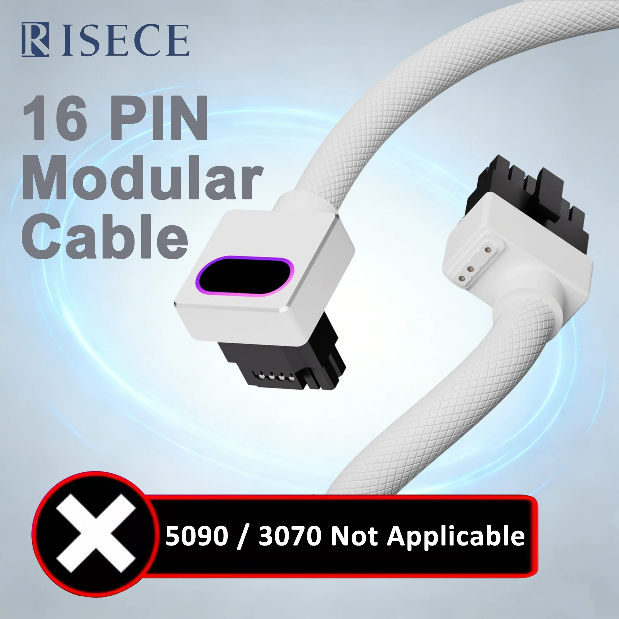 

16PIN (12+4) 12VHPWR GPU Modular Cable 18AWG 90° Right-Angle, Male to Male PC Power Cord, 5090/3070 is Not Applicable