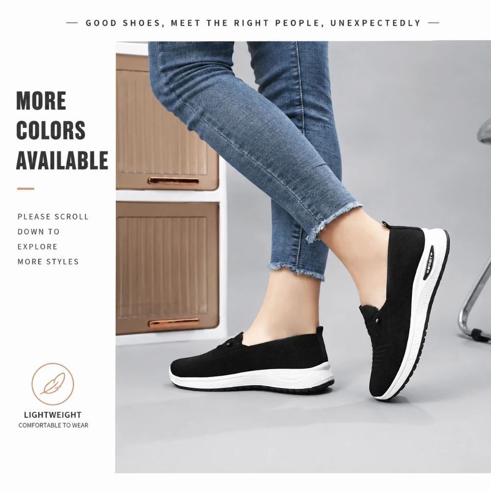Breathable Women's Walking Shoes Lightweight Mesh Holes Casual Sneakers Non-slip Comfort Slip on Sneakers Travel Outdoor Home