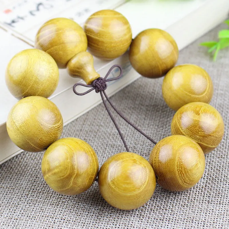 

Factory Wholesale Chlorophora Regiaa. Chev Bracelet Trash Wood Old Materials25MMSmall Hole Rift Grain Men's Crafts Buddha Beads