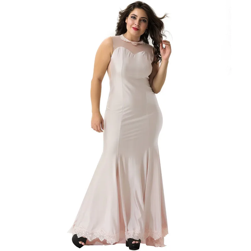 Nieuwe Plus Size Sexy Schede Slapeloze Blootgestelde Rug Dweiljurk Banque Avondjurk V1004