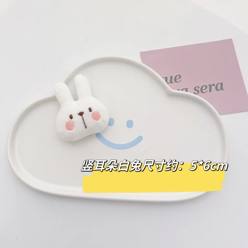 Cartoon Rabbit and Bear Applique for Children, Headwear, Hair Clip Accessories, Dress, Scarf Decoration, 10 PCs/Lot