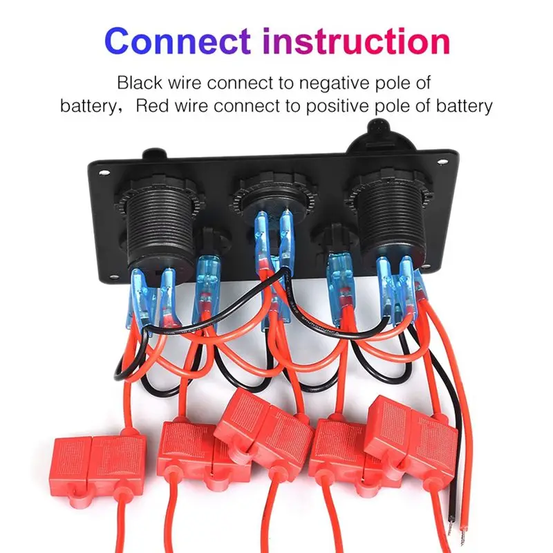 Leading-Edge-Boat Switch Panel Car Switch Panel Multi-Functions Panel Dual USB Port Outlet Combination Switch Panel Marine LED R