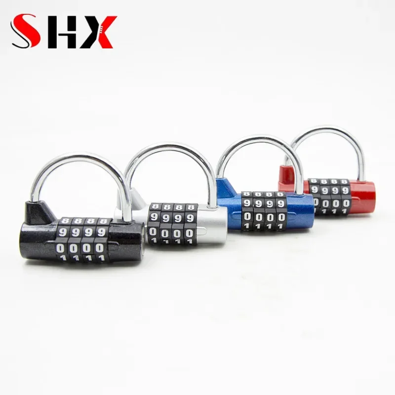 4 Digit Password Lock Zinc Alloy Password Padlock for Door Gym Drawer Zipper Luggage Trunk Cabinet Gift Code Resettable 1Pcs