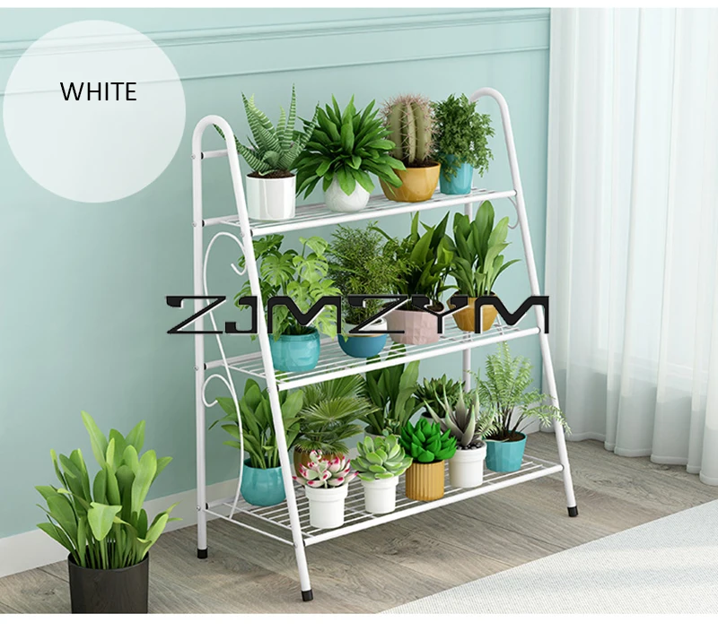 Iron Flower Pot Stands 3 Layers Plant Shelf Stand Succulent Rack Balcony Simple Indoor Garden Shelves Shoes Book Rack Home Decor
