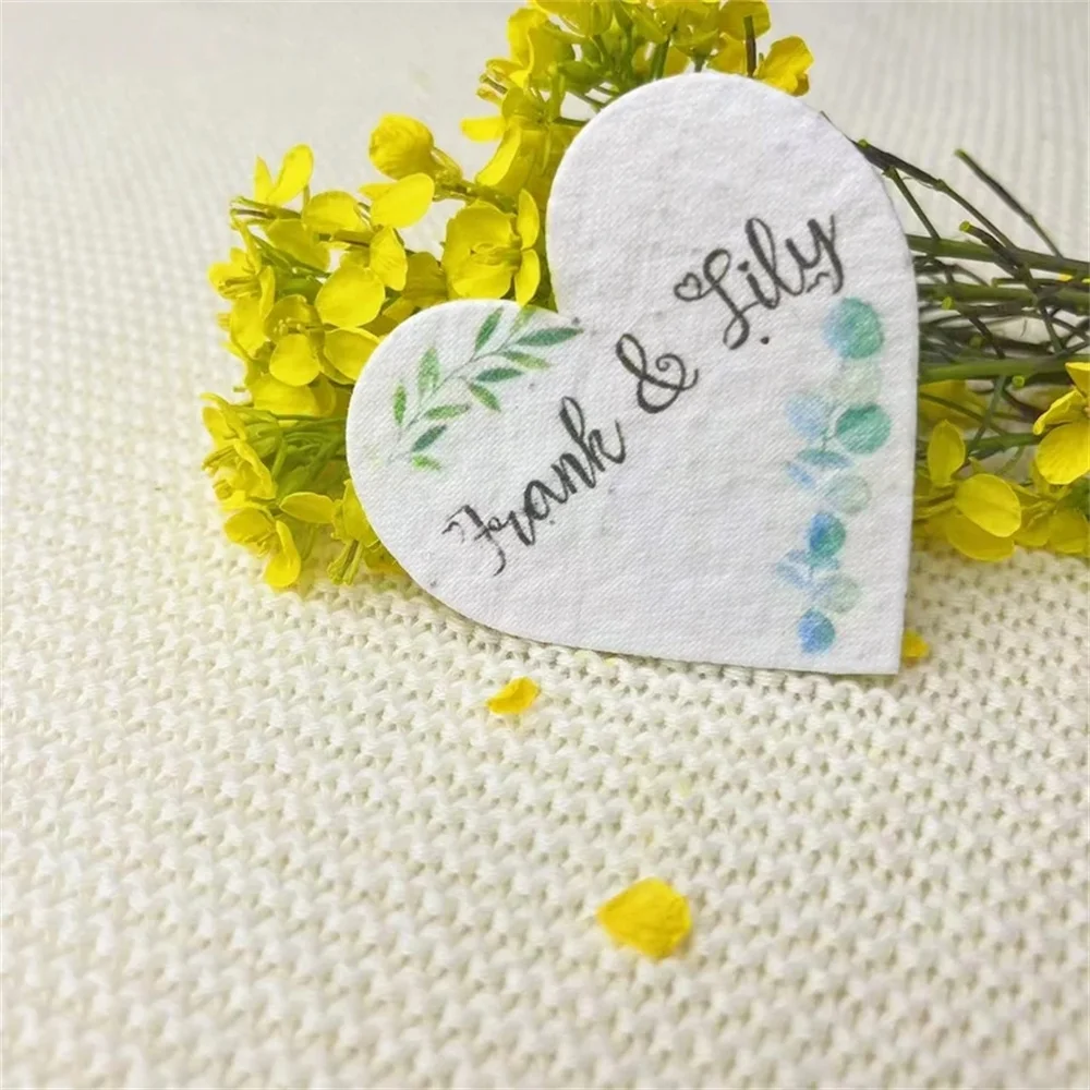 

Bulk Custom Plantable Heart Seed Paper,Personalized Plantable Wedding Gifts, Unique Wedding favors For Guest, Thank You Biodegra