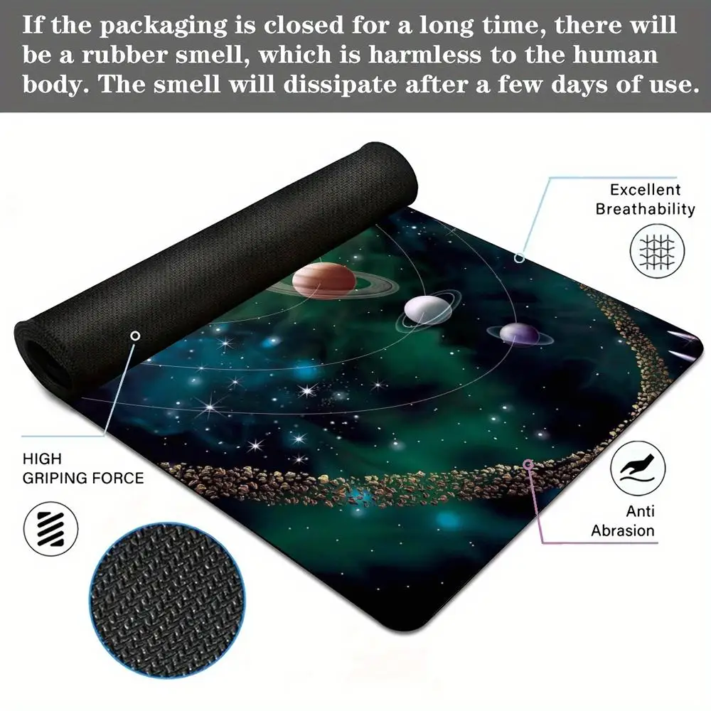 Hemelse planeten Muismat Bureaumat met gestikte rand Rubberen antislipbasis pc-accessoires Gamingmat toetsenbord muismatten tapijt