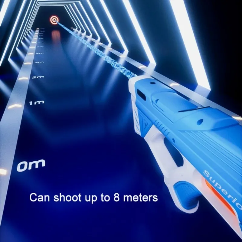43cm w pełni elektryczny automatyczny pistolet do przechowywania wody zabawki przenośne dzieci letnia plaża fantazyjne zabawki walki na świeżym
