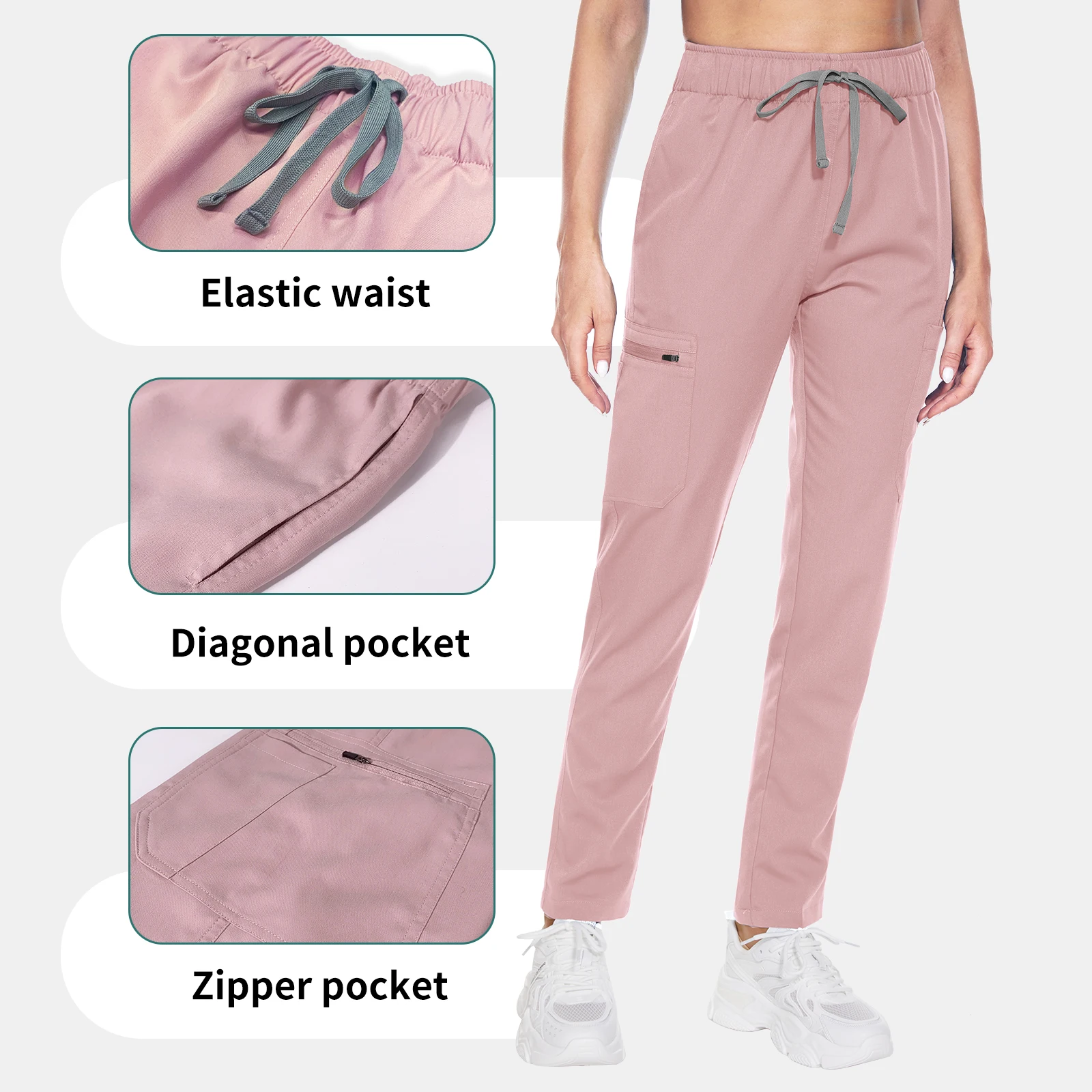 Uniforme spa de haute qualité, vêtements de travail pour la beauté et la santé, pantalon de gIslande d'hôpital avec poche, pantalon d'infirmière pour le travail astronomique et dentaire