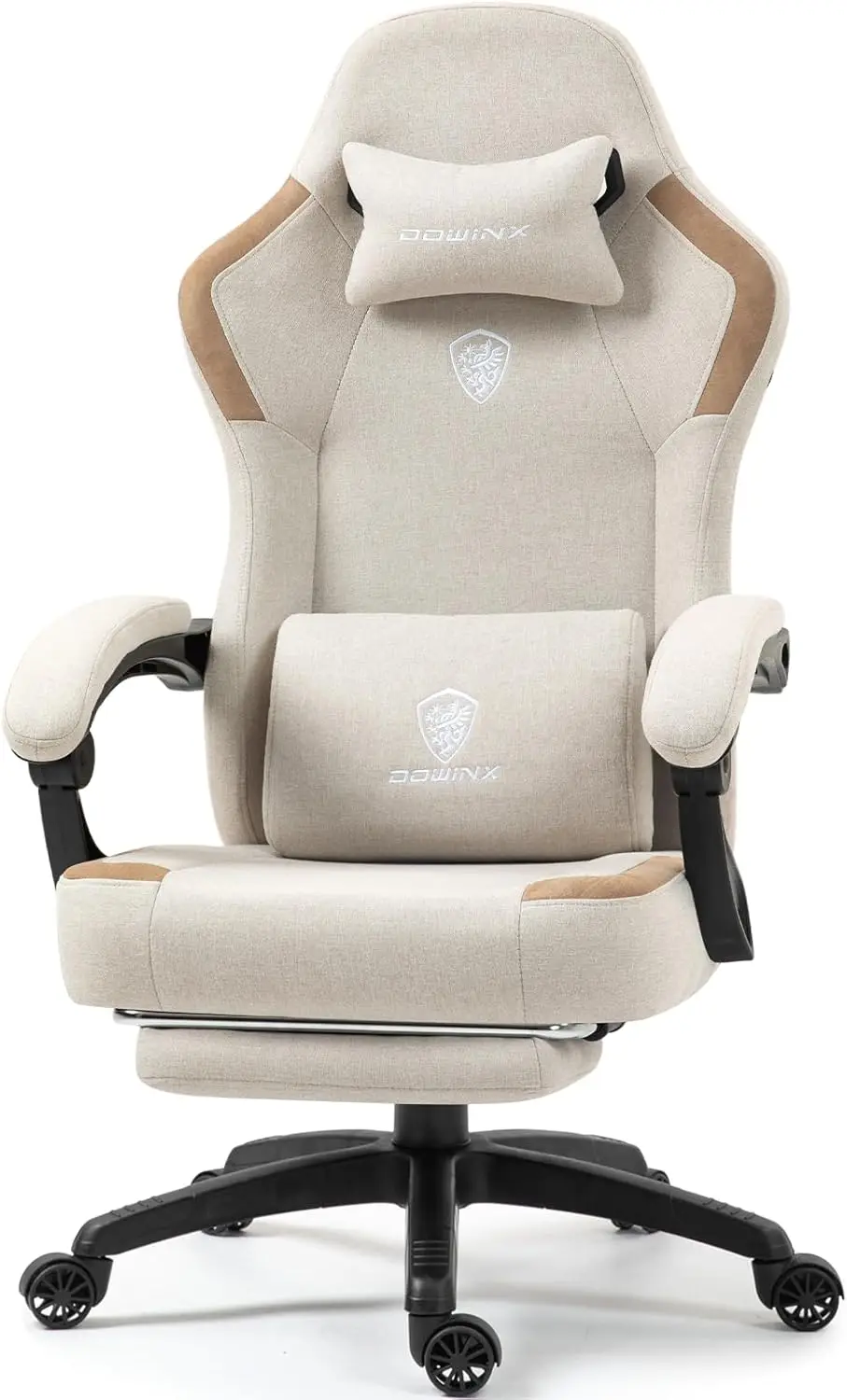 

Fabric Gaming Chair with Pocket Spring Cushion,Breathable Computer Chairs with Massage Lumbar Support and Footrest