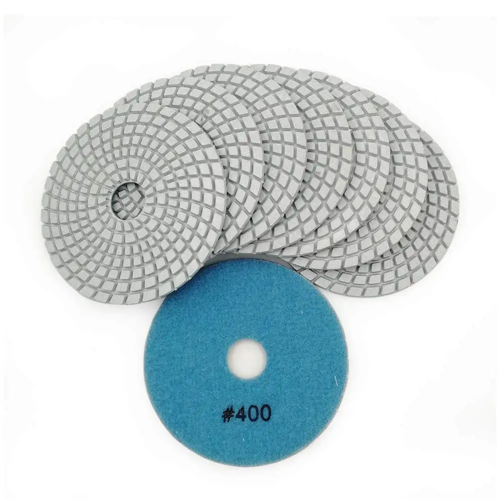 

4 - Inch Diamond Polishing Pads Wet Sanding Disc with White Bond Grit 400 for Marble Granite Stone 8Pcs