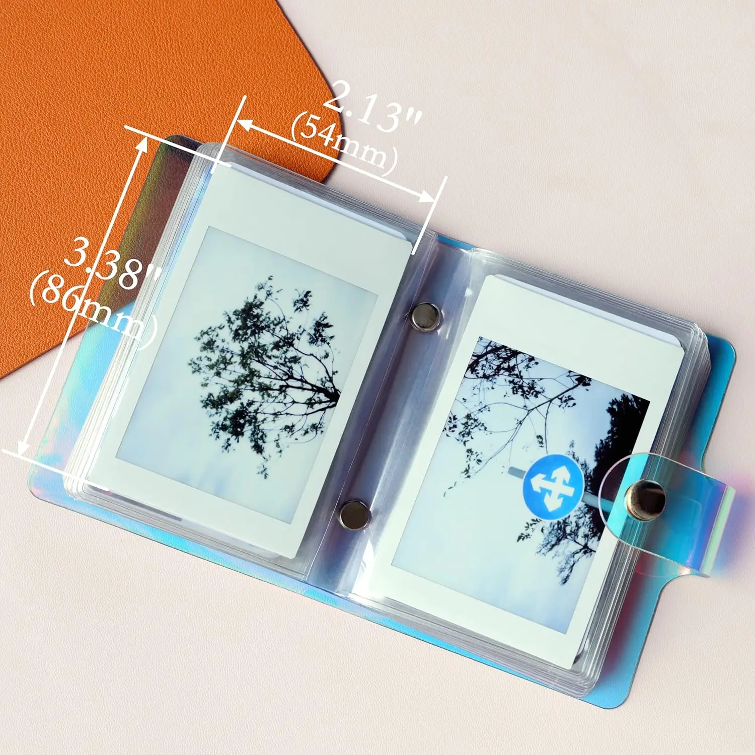 Mini Photo Album 36 Pockets Portable Photo Card Holder For Mini Instant Films Idol Photocards ID Bank Cards Cute Snap Button Sto