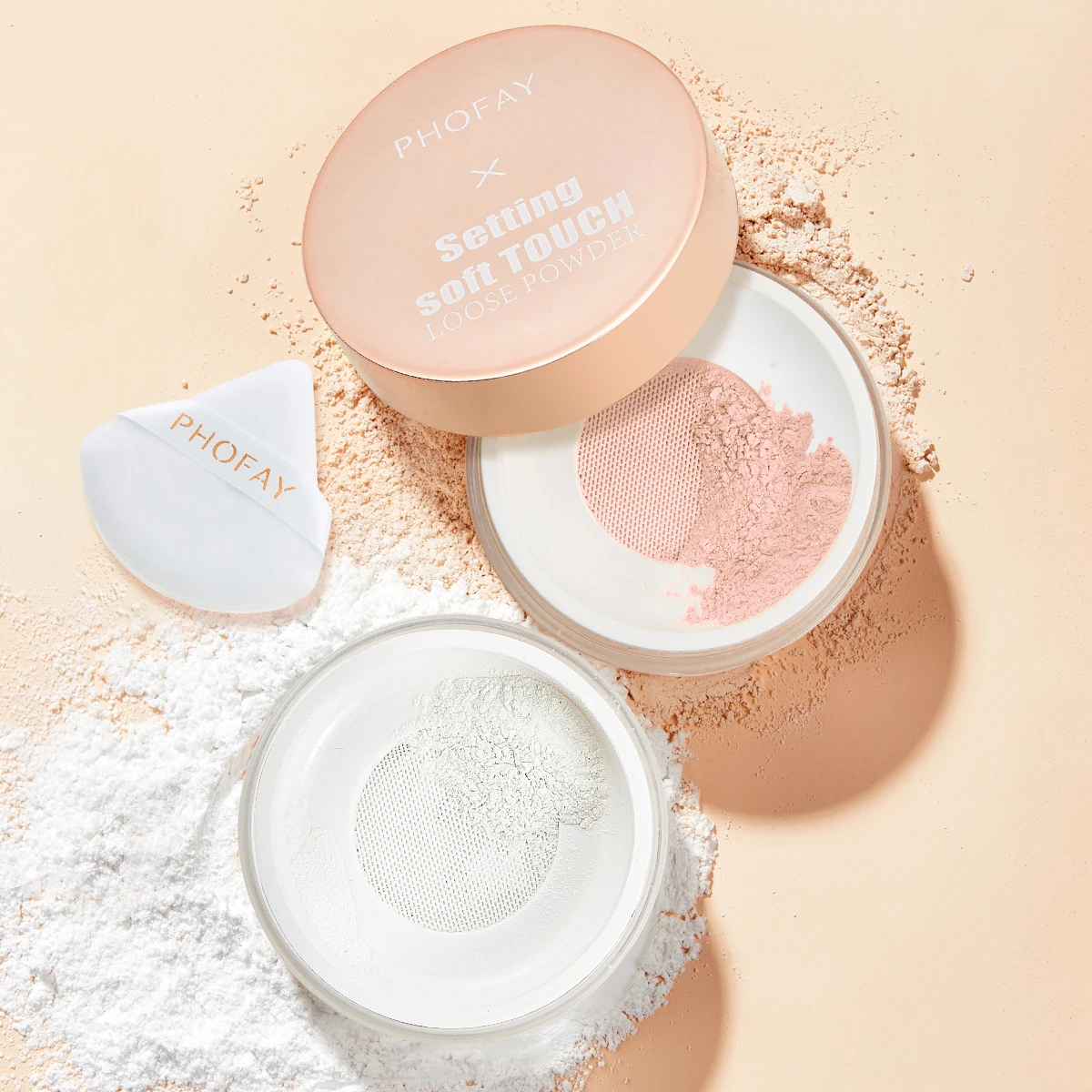 ที่มองไม่เห็น FINISH Loose Setting Powder โปร่งแสง NATURAL Soft Face Makeup Powder Oil Control Face Loose Powder Dropshipping