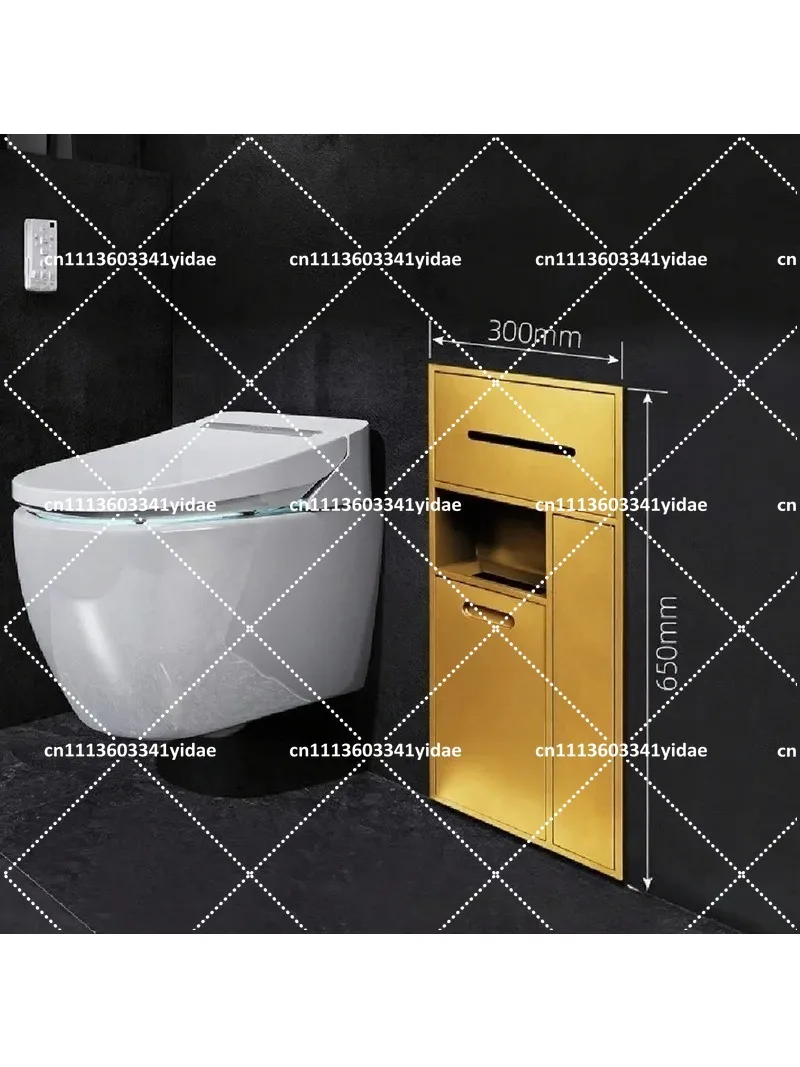 Stainless Steel Inlaid Toilet Niche for Bathroom Wall Storage, Rustproof Shower Shelf
