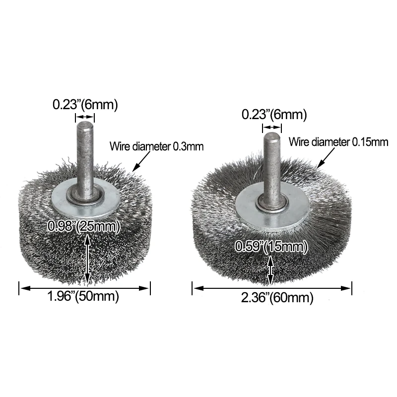 50mm/60mm Stainless Steel Wire Brush Rotary Tool for Drill Polishing Grinding Wheel Brush