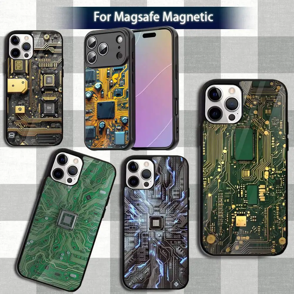 

Printed Art C-Circuit Board Phone Case For iPhone 13,12,15,17,11,16,14,Pro,Max,Plus,Mini,Magsafe,Magnetic Wireless Charging Case