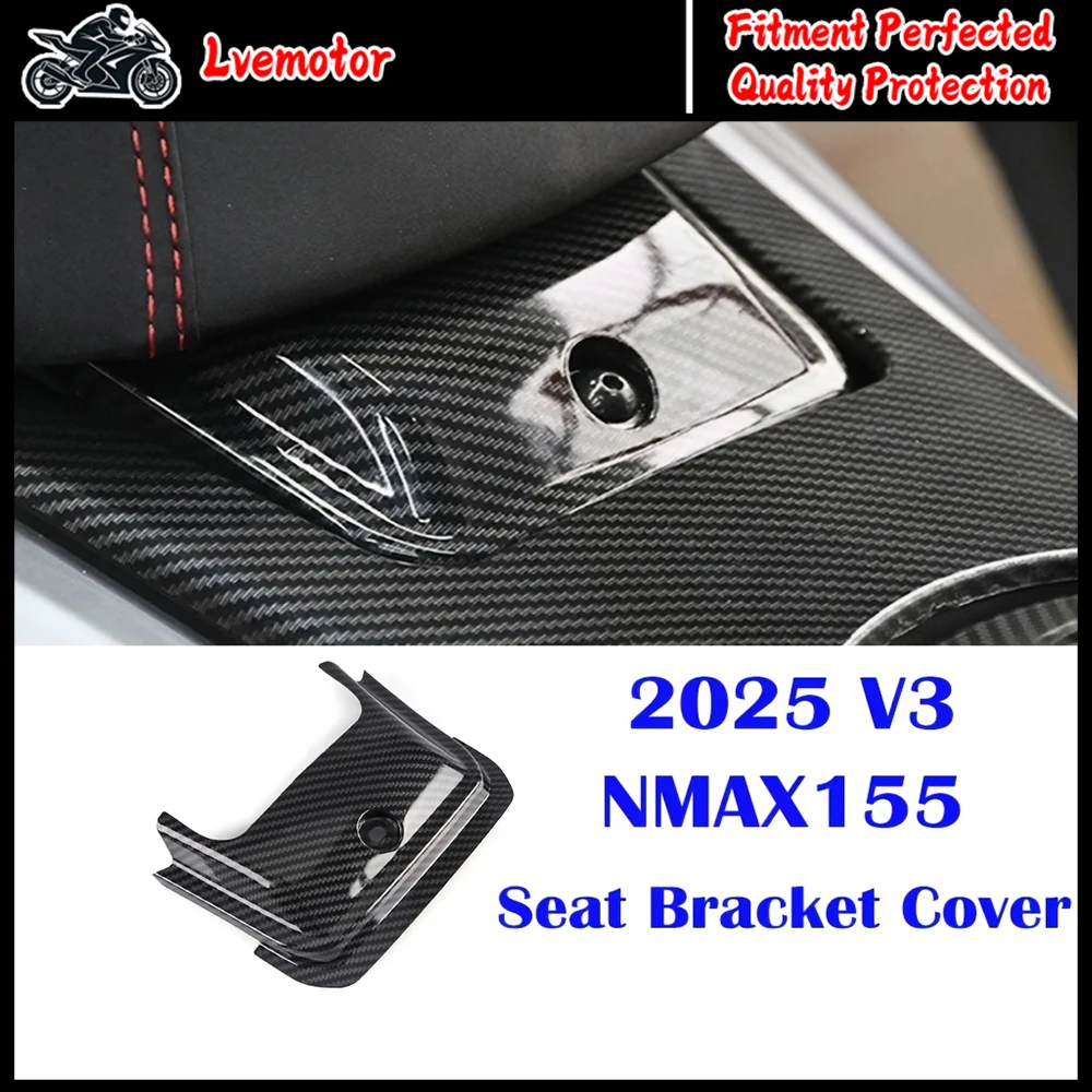 

For YAMAHA NMAX155 V3 2025 Motorcycle Seat Cushion Decoration Cover Compatible，Seat Bracket Carbon Fiber Cover Accessories