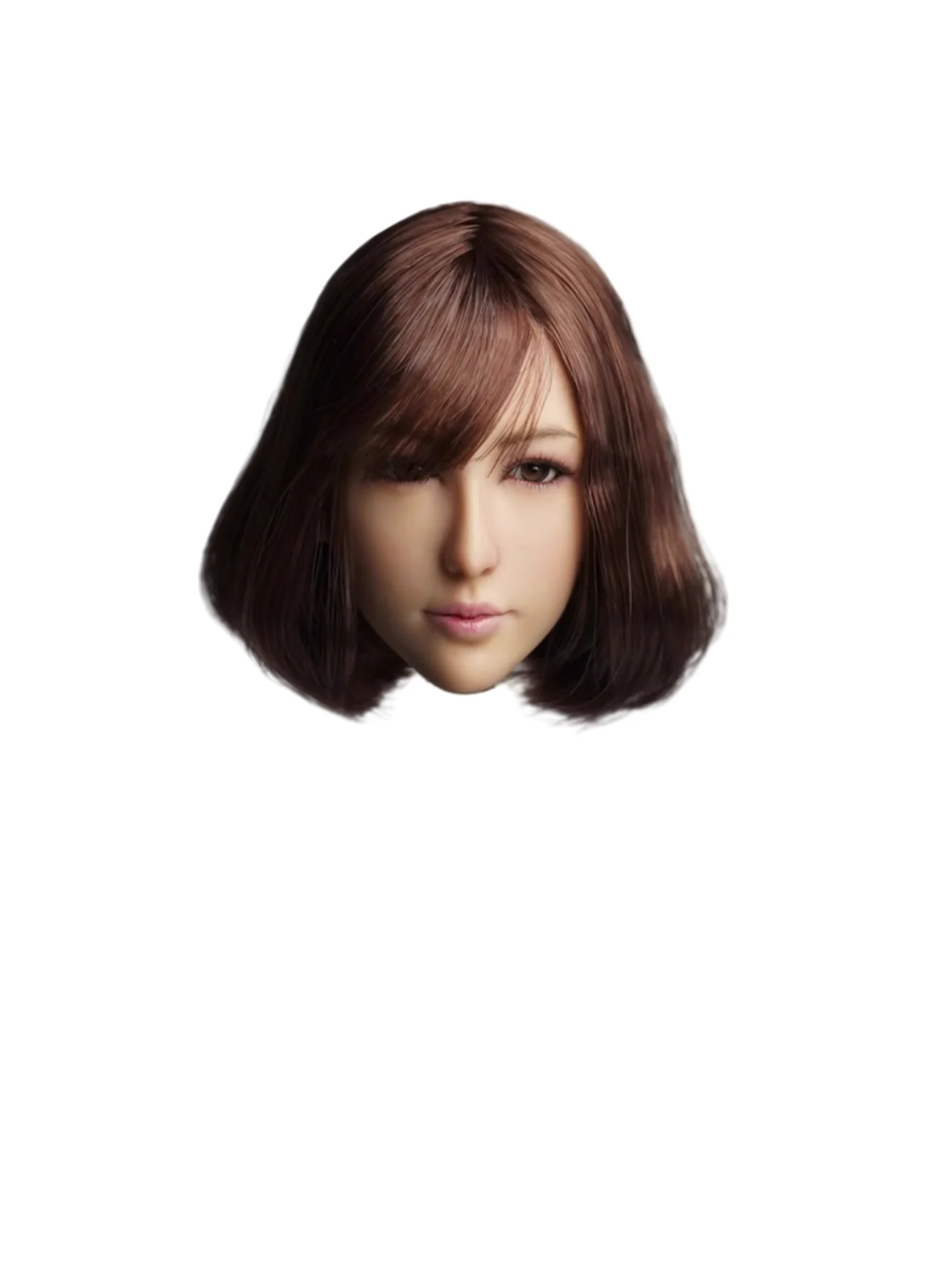 

1/6 Scale Head Carv QI AN TOYS DR008 Female Soldier Movable Eye Model PVC Short Hair Transplant Suitable 12Inch Action Doll Body
