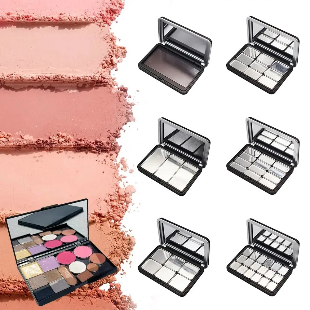 Multi-grids DIY Eyeshadow Palette Empty with Mirror Magnetic Makeup Palette ABS Matte Black DIY Cosmetic Box DIY Make Up Tool