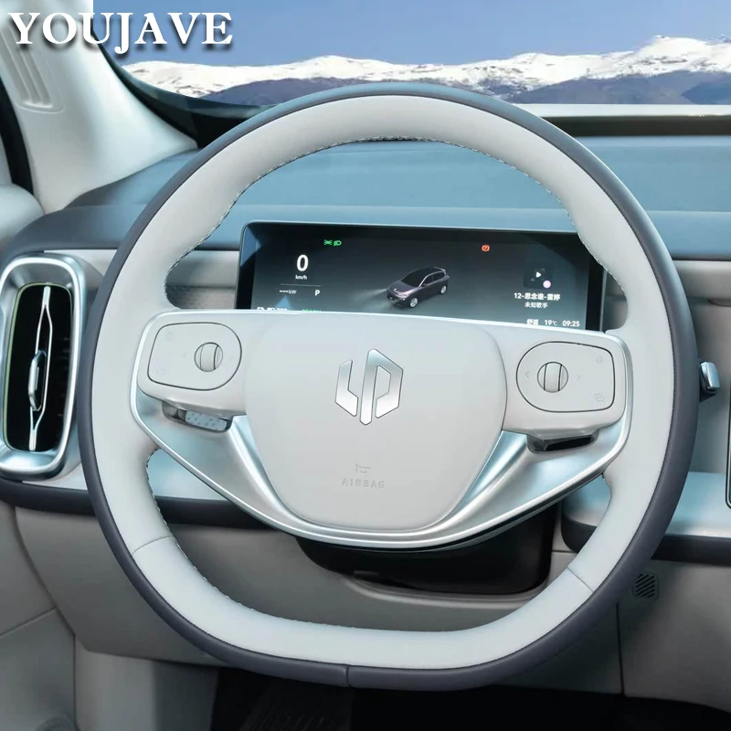 

Для Leapmotor B10 2025 2026, прошитый вручную чехол на руль, коровья кожа, замша, нескользящие износостойкие декоративные аксессуары