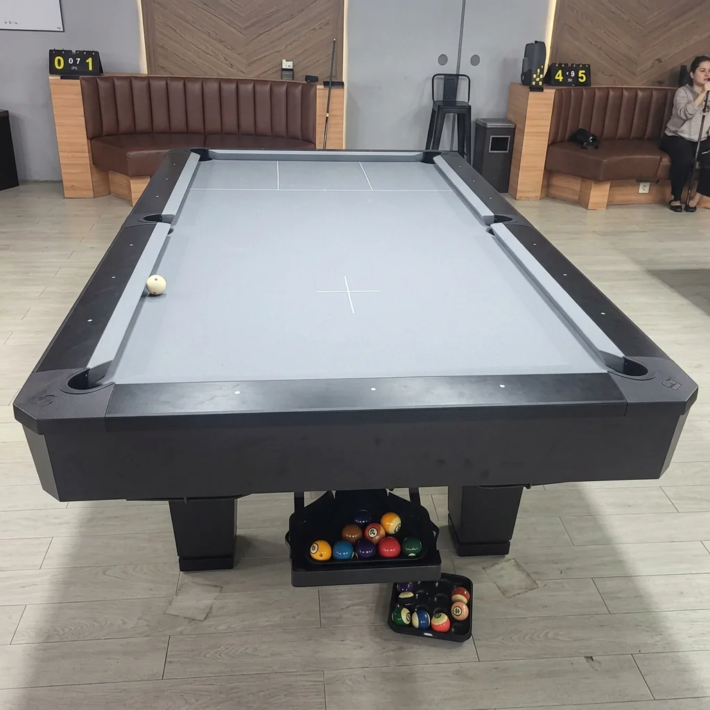 2026 Factory Standard Size American Billiard Table 7/8/9ft Solid Wood Frame Commercial Pool Table Ball Return Slate Bed Fullprom