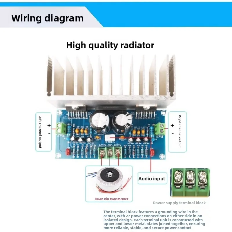SOTAMIA TDA7293 Digital Power Amplifier Board Dual Channel 100W*2 Pure Post Stage Audio Amplifier Dual Core Chip Home Theater