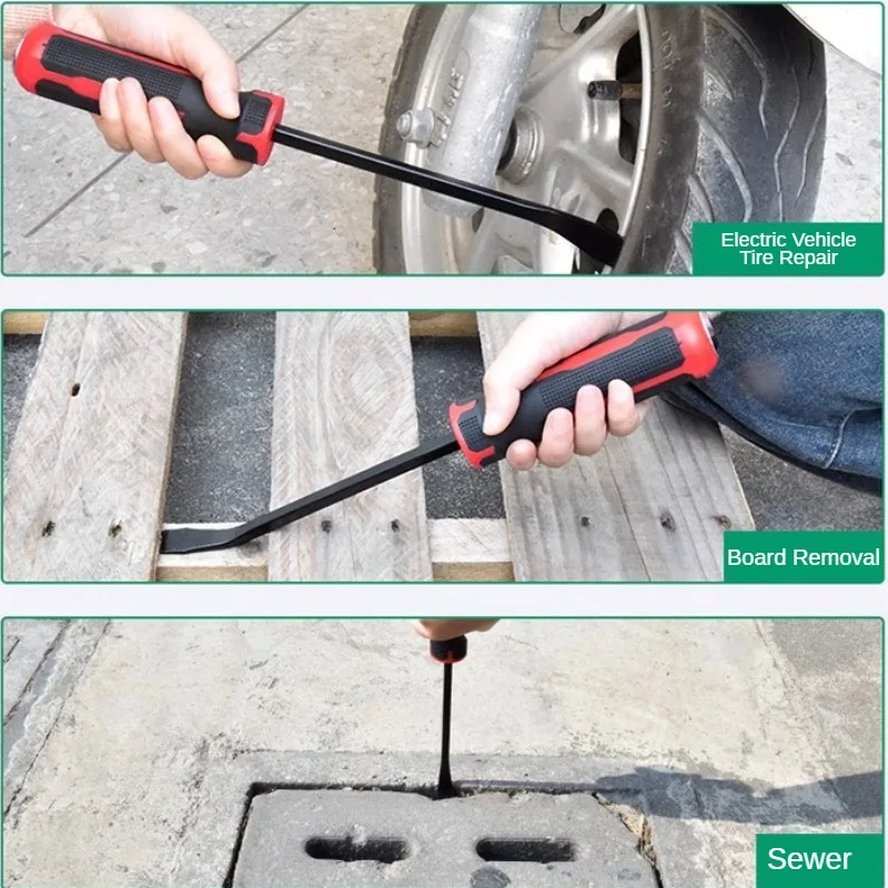 Imagem -06 - Multi-function Long Pry Bar Heavy Duty Pneu Crowbar Strike Cap Extrator de Unhas Reparação Automóvel Cv-r Remoção Ferramentas Manuais 12 18