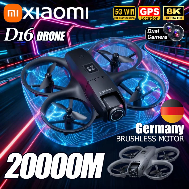 

Xiaomi D16 GPS Drone 8K Aerial HD Profesional Dual-Camera Optical Flow Positioning Avoidance Brushless Power GPS Return Drone