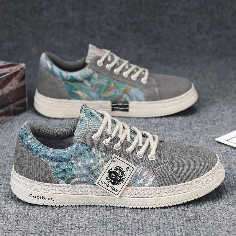 2026 Men Low‑Top Platform Canvas Sneakers Designer Breathable Comfortable Trendy Street Style Casual Shoes Zapatos para hombres