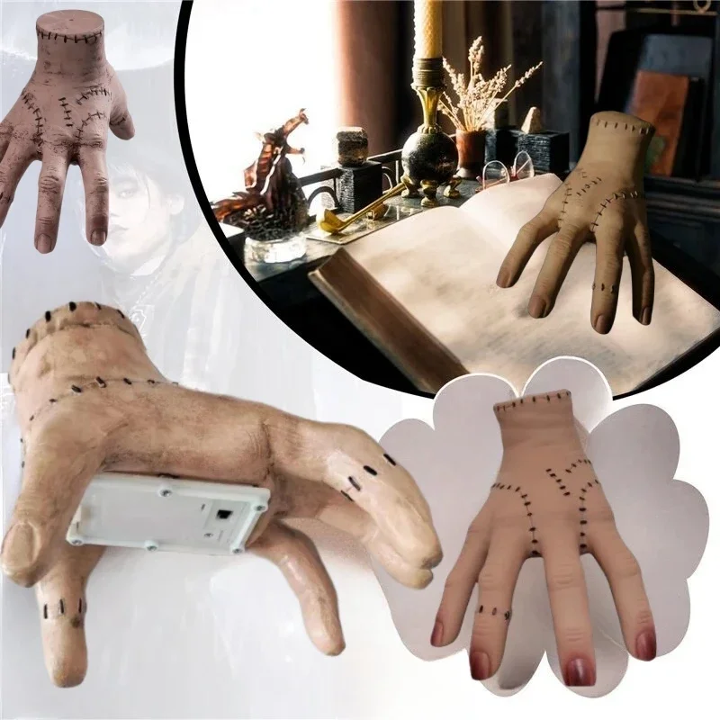 New Electric Thing Hand Addams Family Cosplay Walking Crawl Ghost Hand Statue Halloween Party Decor Desktop Ornaments Gift 2024