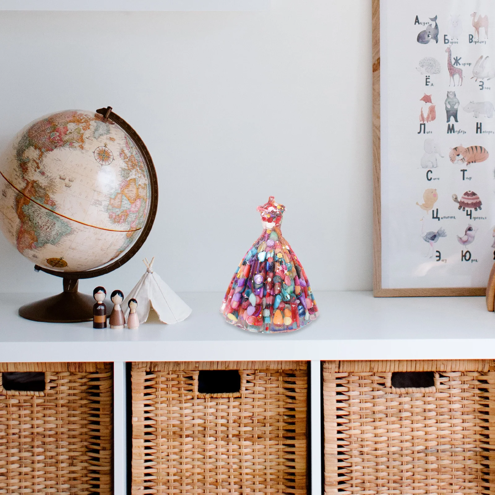 

Crystal Stone Wedding Dress Ornament Creative Desktop Decoration Valentine Gift Home Artware Wedding Sculpture