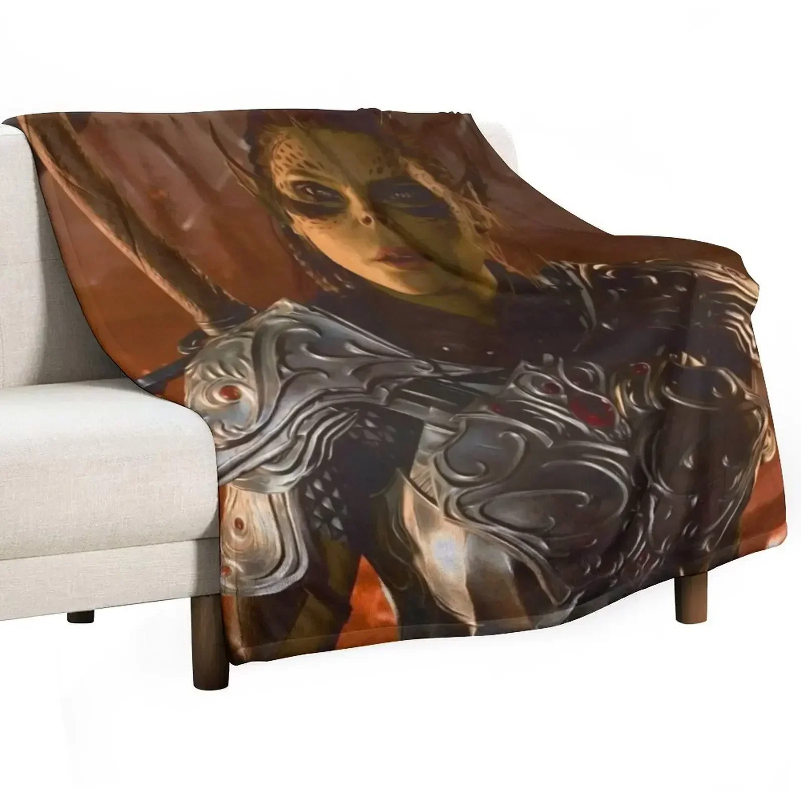 Lae'zel Githyanki Fighter Adventurer close up Throw Blanket Beach warm for winter Large Thins Multi-Purpose Blankets