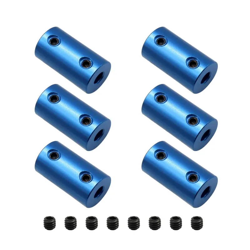 Lot de 6 connecteurs à vis rigides L25mm x D14mm en alliage d'aluminium pour imprimantes 3D, coupleur d'encodeur DIY