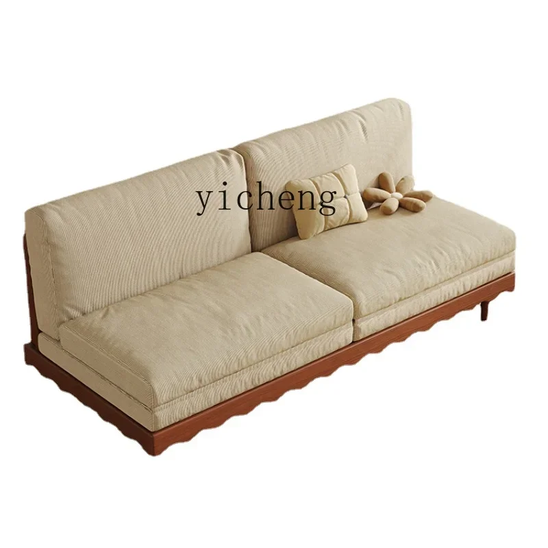 Foldable Dual-Purpose Small Apartment Living Room Balcony Multi-Functional Solid Wood Furniture Retro Style