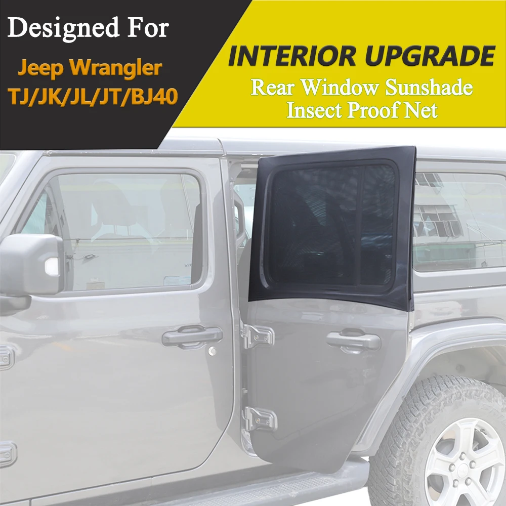 Mosquito Proof Window Screen Insect Net Sun Visor Sunshade Cover for Jeep Wrangler TJ JK JL Gladiator JT BJ40 Cars Accessories