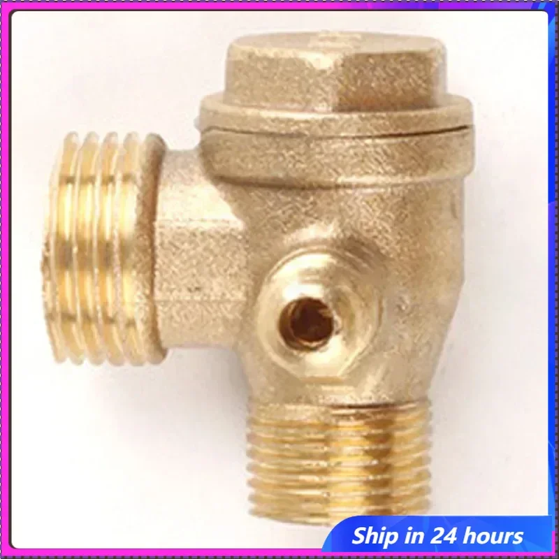 

10*16*20 3-Port Brass Threaded Check Valve Air Compressor Tube Connect Air Pressure Tank Compressor Piston Pump Connector Tool