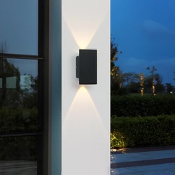 Lâmpadas de parede LED impermeáveis para iluminação doméstica, interior e exterior, Alumínio branco e preto, Luz do jardim, Corredor e corredor, IP65, 2W