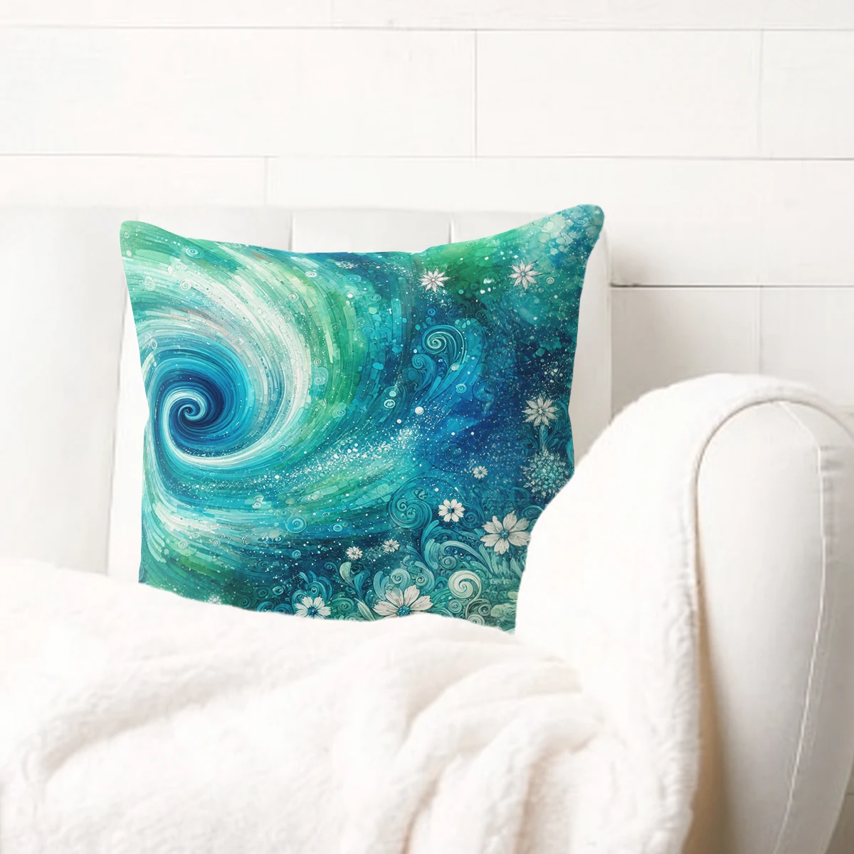 Underwater Sea Turtle Pattern Polyester Pillow Cover - 2D Printed Cushion Case for Home Sofa, Bedroom Decor (No Insert Included)