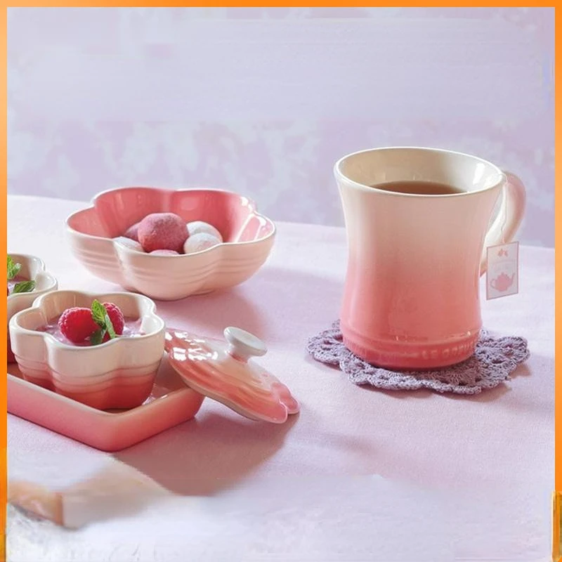 

400ml Stoneware Mug Makaron Household Tea Cup Gift To Girlfriend Couple Cup Office Coffee Cup Pink Kitchen New Year Gift