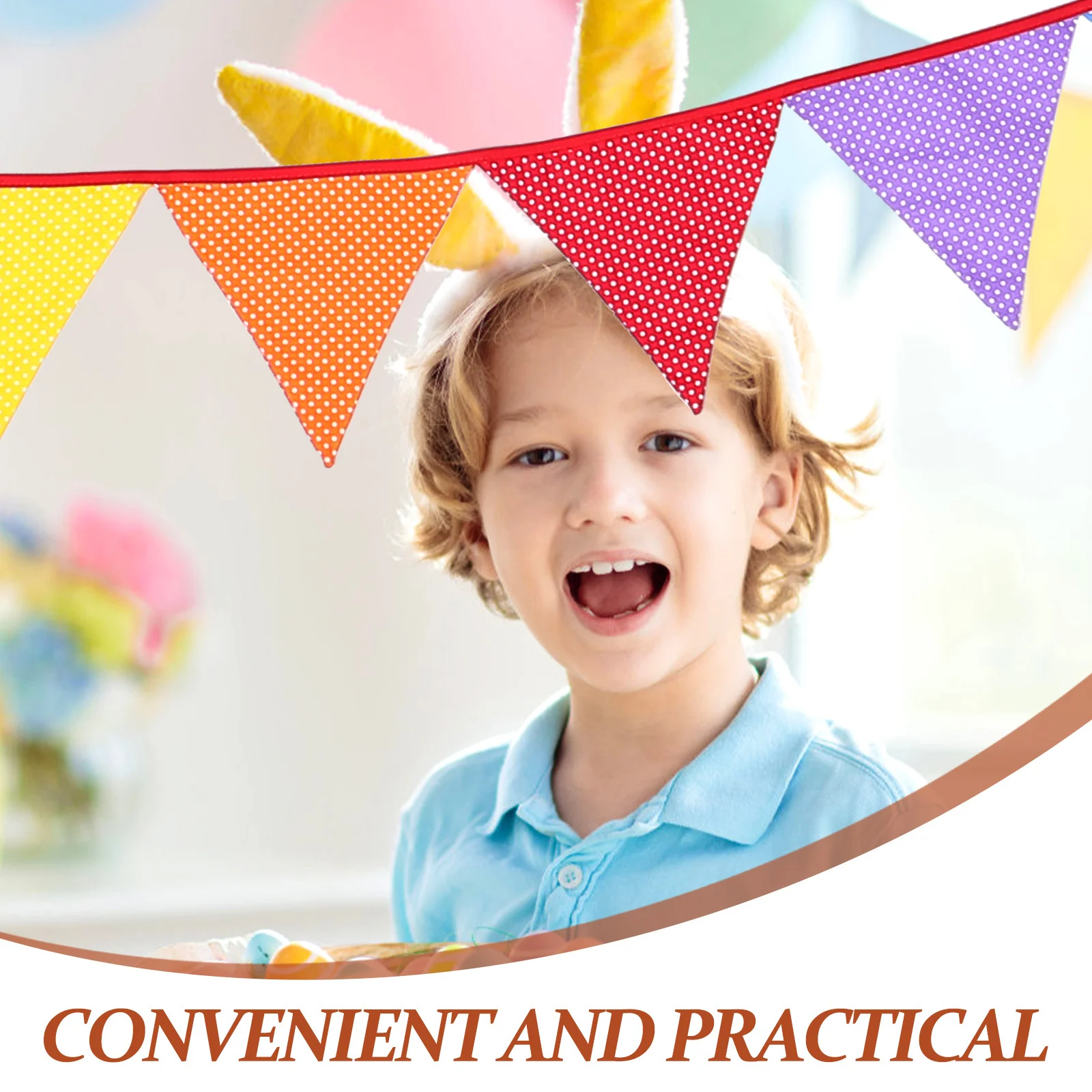 

12Pcs Colorful Triangle Bunting Rope 23M Long Cotton Flags for Wedding Party Decoration Random Color