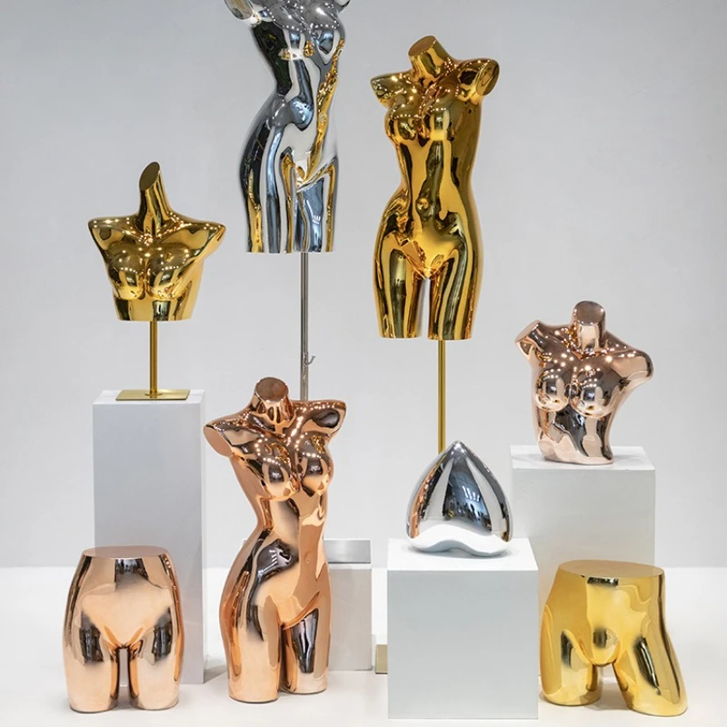 

Electroplated model props underwear store women's half body fake human bra bra men's underwear hip model display rack others