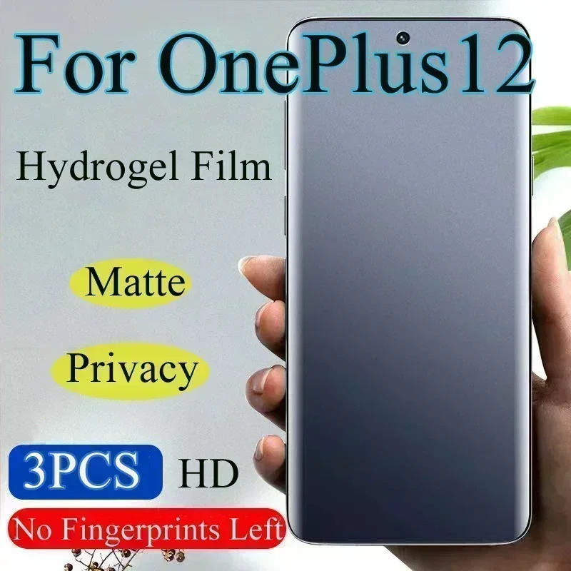 OnePlus12R Privacy Hydrogel Film For OnePlus 12 Matte Screen Protector OnePlus12 Antipeeping 1+12 Full Coverage