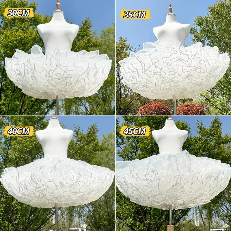 

Бальное платье Лолиты Нижняя юбка Короткая юбка из органзы Многослойная нижняя юбка-пачка с рюшами
