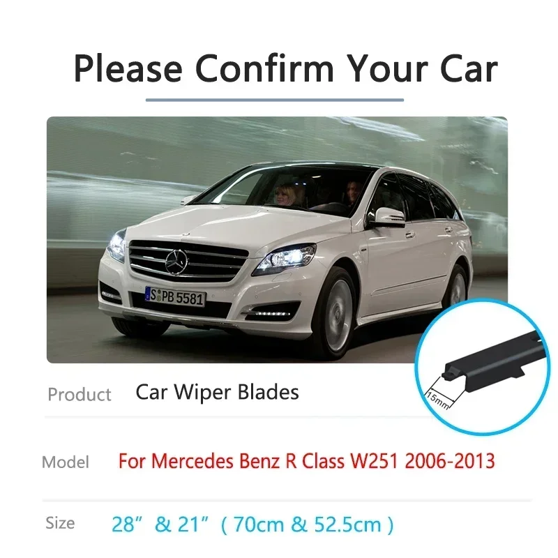 For Mercedes Benz R Class W251 2006~2013 Auto Front Wiper Blades Rubber Windshield Windscreen Window Car Accessories Cleaning