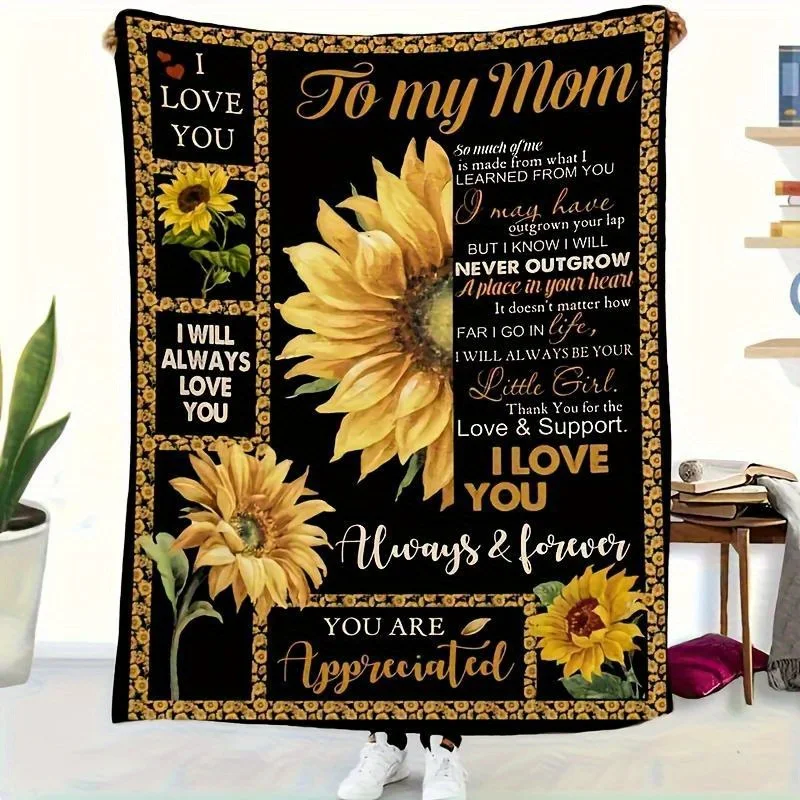 

Reversible Sunflower Envelope Blanket Soft Stain Resistant Gorgeous Style Multi-Purpose Gift for Mom Christmas Thanksgiving