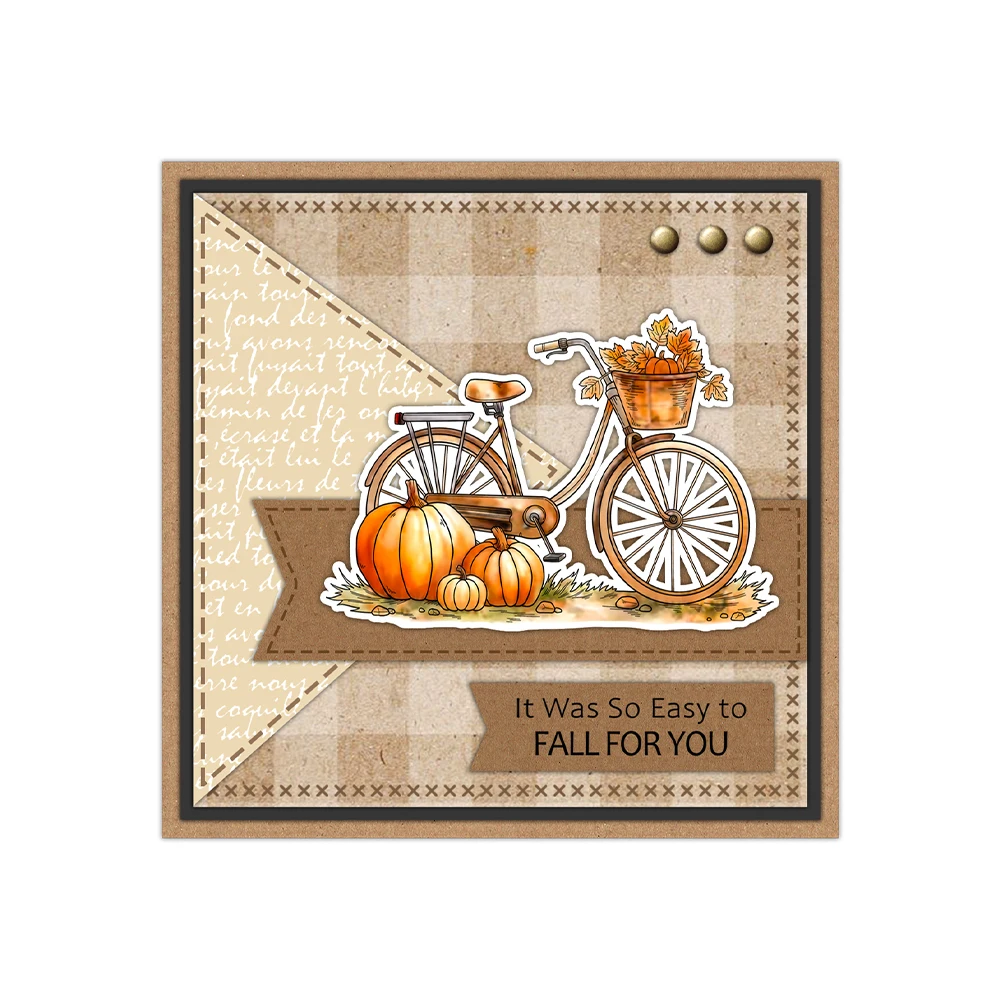 Mangocraft autunno zucche taglio bicicletta muore timbro trasparente fai da te Scrapbooking forniture metallo muore Silicone Stamp Cards album