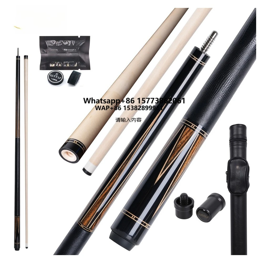 

Rayspeed Pool Cue 6 Pieces Inlay Wood Billiard Pool Cue Hard Maple Shaft 12.5mm Tip Size Radial Joint 1/2 Split Cue Bocote