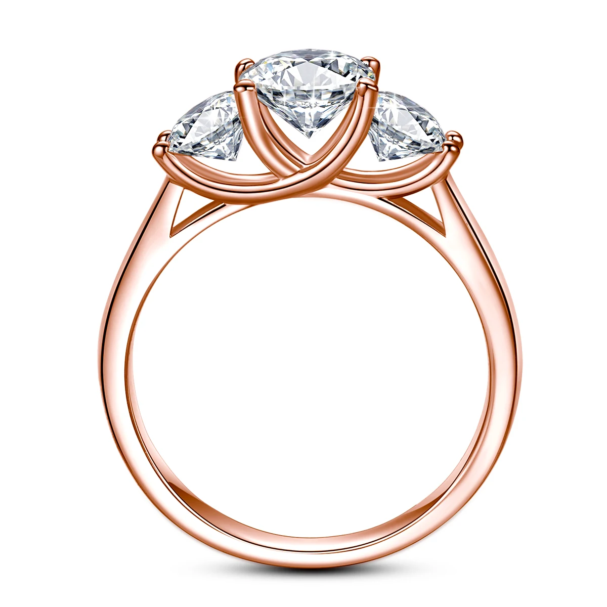 Zertifizierte 3-Stein-Katzen-Totem-Moissanit-Ringe für Frauen, insgesamt 2 Karat, echtes Sterling-Silber 925, luxuriöser Hochzeitsschmuck, Trendartikel. – Detail 4