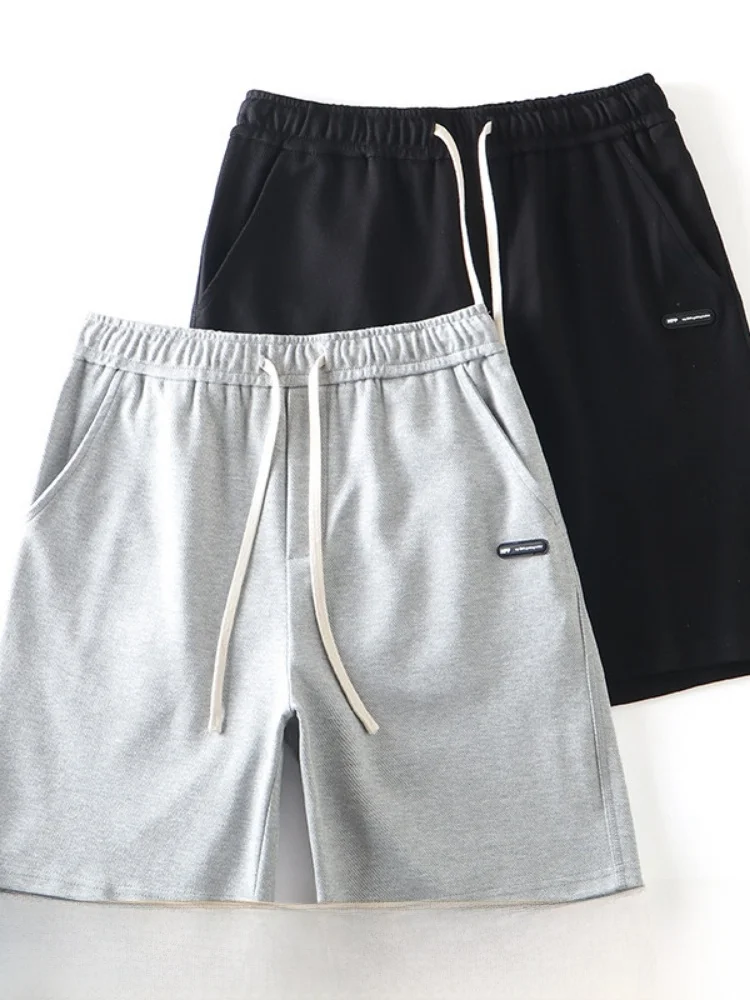 

American Casual Style Men's Summer Outdoor Elastic Sports Shorts Comfortable Breathable Fashionable Five-Quarter Knitted Poly...