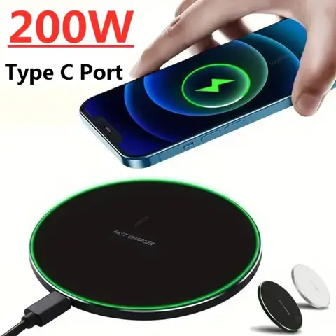 200W 무선 충전기 패드 삼성 Galaxy S25 S24 S23 S22 Xiaomi iPhone 16 15 14 13 12 Pro Max 용 고속 무선 충전 스테이션